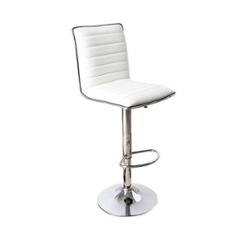 Divano Modular Leatherette White Adjustable Bar Stool, DMB54