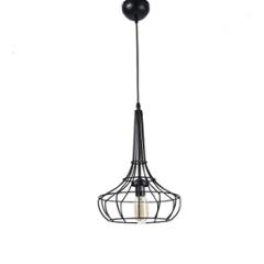 Tucasa Iron Metal Wire Pendent Light with Black Shade, HG-16