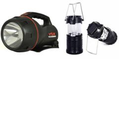 Combo of Homepro LED Solar Emergency Lantern with VOX VOX8000 5W Flashlight Torch