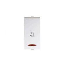 Polycab Levana 10A White 1 Module Bell Push Switch with Indicator, SLV0101001