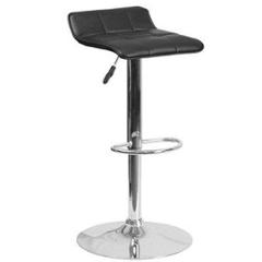 Divano Modular Leatherette Black Adjustable Bar Stool, DMB52