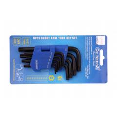 De Neers DNKTH9L 9 Pcs Long Torx Allen Key Set