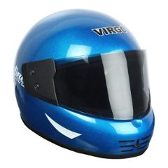 Virgo Airzed Full Face Blue Glossy Tinted Helmet, Size (Medium, 58 cm)