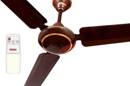 Sameer 48w Brown Ceiling Fan With Remote Control Sweep 1200 Mm