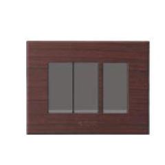 Polycab Caprina Levana 6 Module African Wenge Wooden Finish Cover Plate, SLV0900608