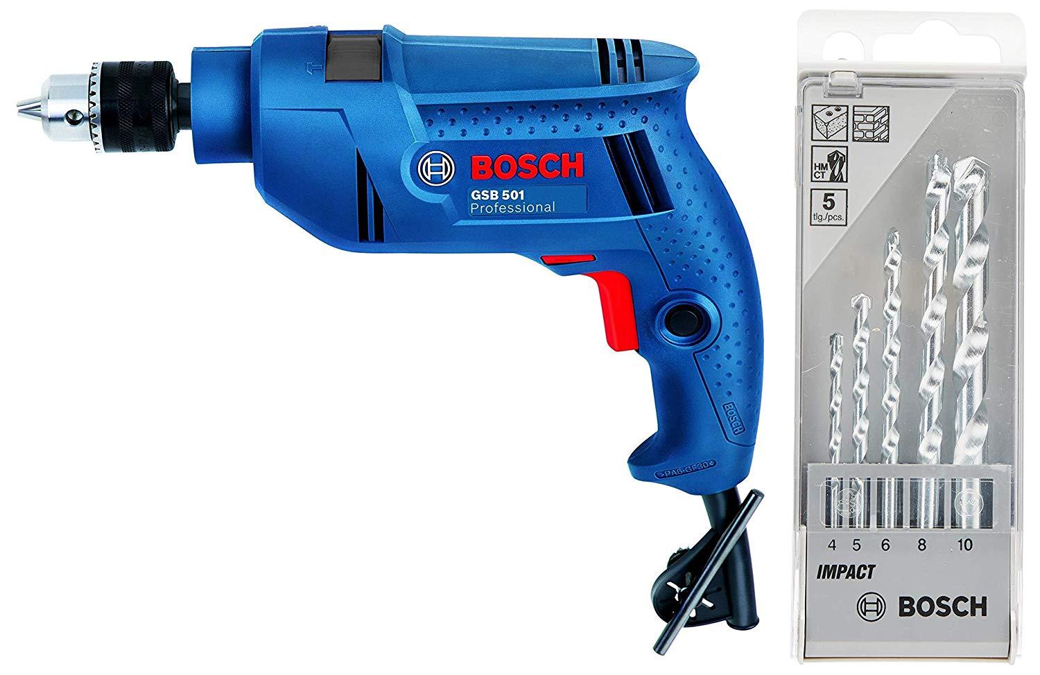 Buy Bosch 500w Professional Impact Drill With 5 Pieces Drill Bit