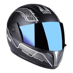 Virgo ZDI200Speed Full Face Black Matt Helmet with Blue Visor & Silver Sticker, Size (Medium, 58 cm)