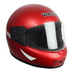 Virgo Airzed Full Face Red Matt Clear Helmet, Size (Medium, 58 cm)