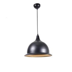 Tucasa Iron Cap Shaped Pendent Light with Black-Gold Shade, HG-21