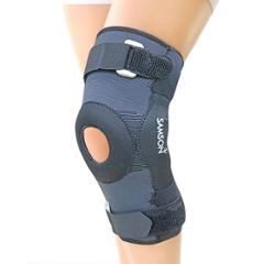 Samson Deluxe NE-0611 Black Hinged Knee Cap with Open Patella Gel Pad, Size: XXL