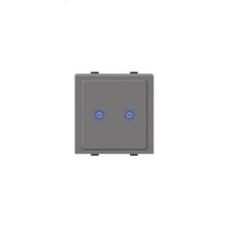 Polycab Levana Magnesium Grey 2 Module 2 Switch with Touch Feel, SLV1600202