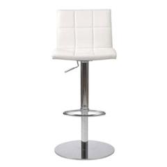 Divano Modular Leatherette White Adjustable Bar Stool, DMB03