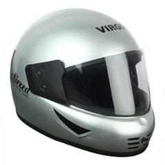 Virgo Airzed Full Face Silver Glossy Clear Helmet, Size (Medium, 58 cm)