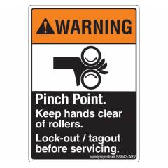 Safety Sign Store Warning: Pinch Point Sign Board, SS643-A8AL-01, (Pack of 10)