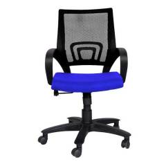 R P Enterprises Shire Medium Back Blue Office Chair, Dimensions: 45x48x60 cm
