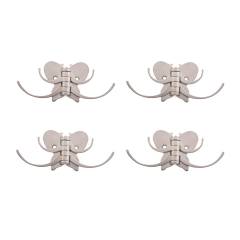 SmartShophar 3 Inch Zinc Silver Big Butterfly Wall Hook, 54609-SHKI-BG03-P4 (Pack of 4)