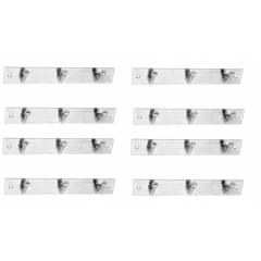 SmartShophar 6 Inch 3 Legs Ego Stainless Steel Silver Wall Hook (Pack of 8), 54605-SHKE-SL06-P8