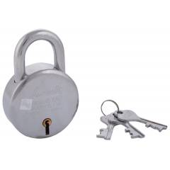Link 65mm 7 Lever Double Locking Steel Padlock with 3 Keys, Round 65