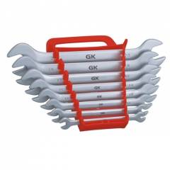 GK Art-501D Double Open Ended Elliptical Pattern Spanner 8 Pieces Set