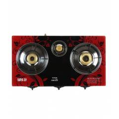Surya Amaze Red Hall 3 Burner Gas Stove