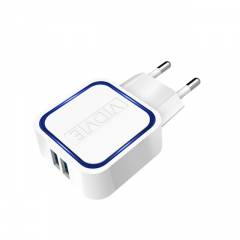 Vidvie 2.4A White Mobile Charger with Cable, CH202v-v8WH