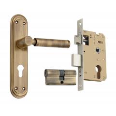 Spider Brass Mortice Lock Set with 3 Key, FB11SAB + SCLCA
