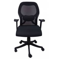 VJ Calvo Mesh Medium Back Chair, Colour: Black