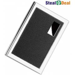 Stealodeal One Side Leather Design Aluminium Card Holder