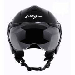 Vega Verve Motorsports Black Open Face Helmet, Size: S