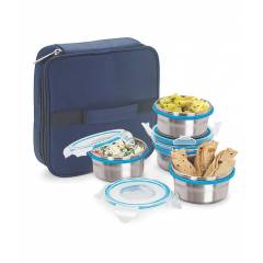Topware Lock N Lock Steel Lunch Box With 4 Containers