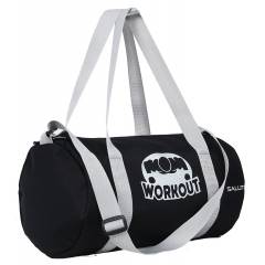Salute Hunk Black Polyester Workout Duffel Bag