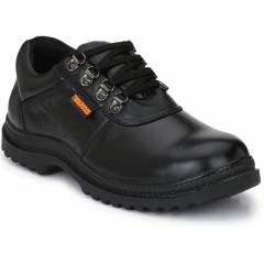 Timberwood TW12 Genuine Leather Steel Toe Black Safety Shoes, Size: 6