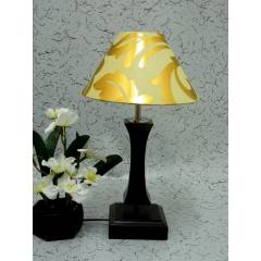 Tucasa Flamingo Wooden Table Lamp with Khadi & Golden Shade, LG-997