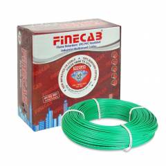 Finecab 6.0 Sq mm Green PVC Insulated Single Core FR Wire, Length: 90 m