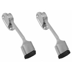 SmartShophar 5 Inch Brass Nickel Silver Vanilla Door Stopper, 50519-BSTPV-NS05-P2 (Pack of 2)