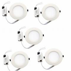 RYNA 12W Round LED Panel Light-White Colour 22.5cm (Pack of 5)