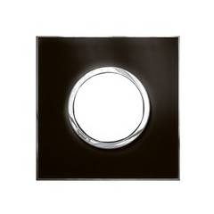 Legrand Arteor 2 Module Mirror Finish Taupe Round Cover Plate With Frame, 5763 05