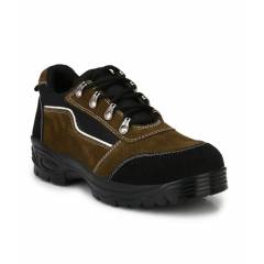 mBold R502 Steel Toe Black & Brown Safety Shoes, Size: 6