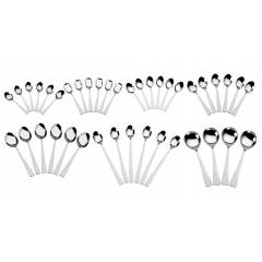 Elegante 40 Pieces Vectra Stainless Steel Serving Spoon Set, SL-008