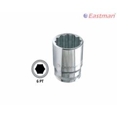 Eastman 1/2 inch Drive BI-HEX Sockets -CRV, E-2201B, 30 mm (Pack of 6)