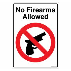 Safety Sign Store No Firearms Allowed Sign Board, FS809-A4PC-01