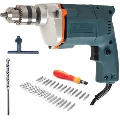 Tiger TGP10 10mm Electric Drill Machine with 1 Masonry Bit & 31 Pieces Screwdriver Set