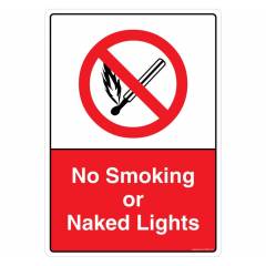 Safety Sign Store No Smoking & No Naked Lights Sign Board, PB206-A3V-01