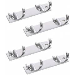 Abyss ABDY-1017 Chrome Finish Stainless Steel Butterfly Multipurpose Hooks (Pack of 4)