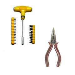 I-Tools Multi Purpose 24 Pieces Screwdriver Socket Bit Tool Kit With Nose Plier (Pack of 3)