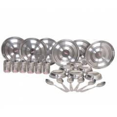 Airan 24 Pieces Stainless Steel Silver Dinner Set