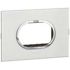 Legrand Arteor 3 Module Pearl Aluminium Round Cover Plate With Frame, 5759 11 (Pack of 10)