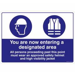 Safety Sign Store You Are Entering A Designated Area Sign Board, FS628-A3V-01