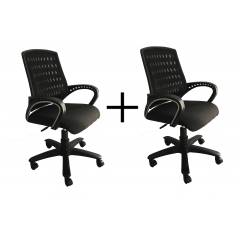 High Living Eezy Black Mesh Office Chair (Pack of 2)