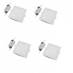 Riflection 18W Warm White Square LED Slim Panel Light (Pack of 4)